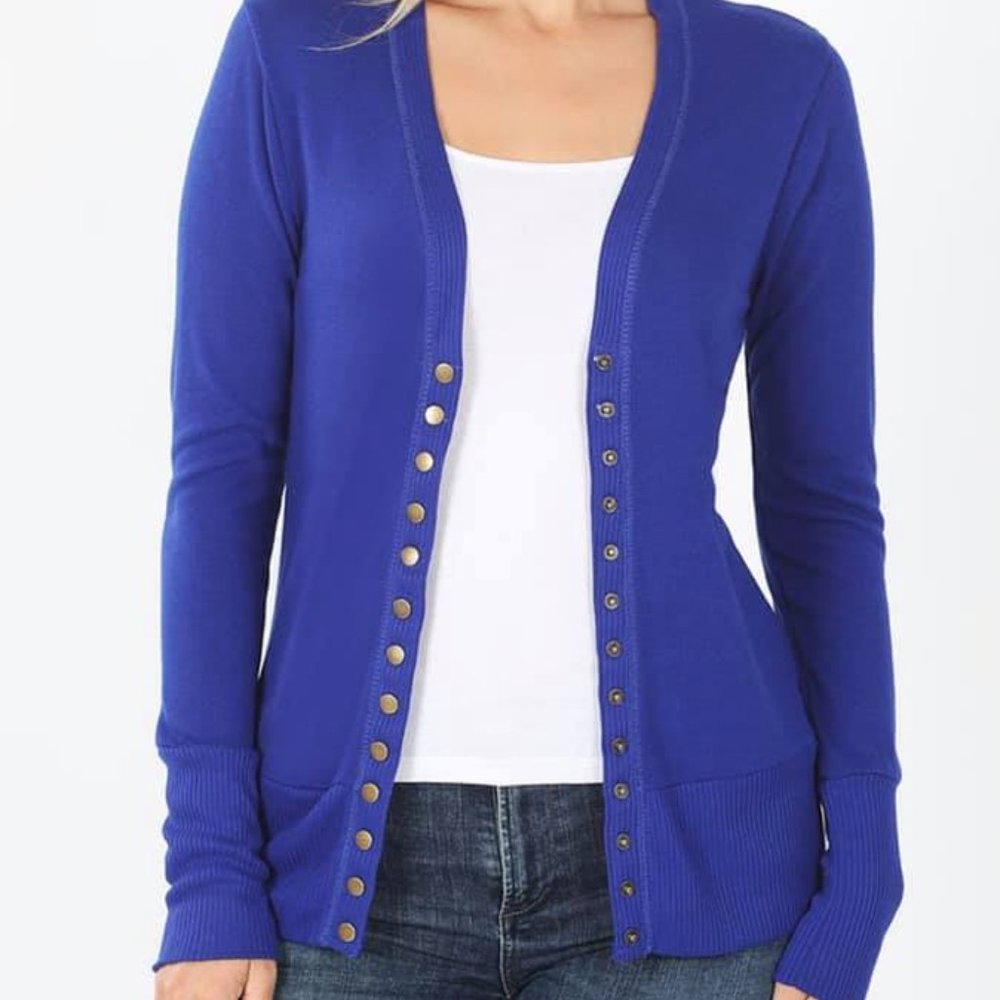 Royal Blue Snap Cardigan